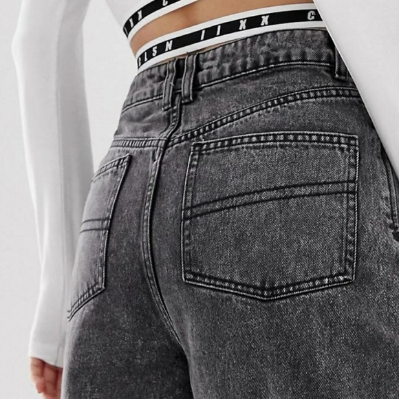 Gray Culotte Wide Leg Jean - Picture 2 of 6